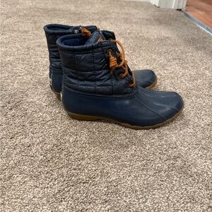 Sperry Navy Quilted Winter Boots